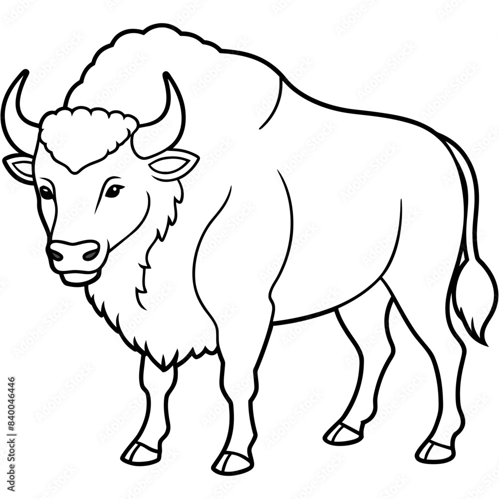 Bison line art vector illustration. Bison line art vector illustration.