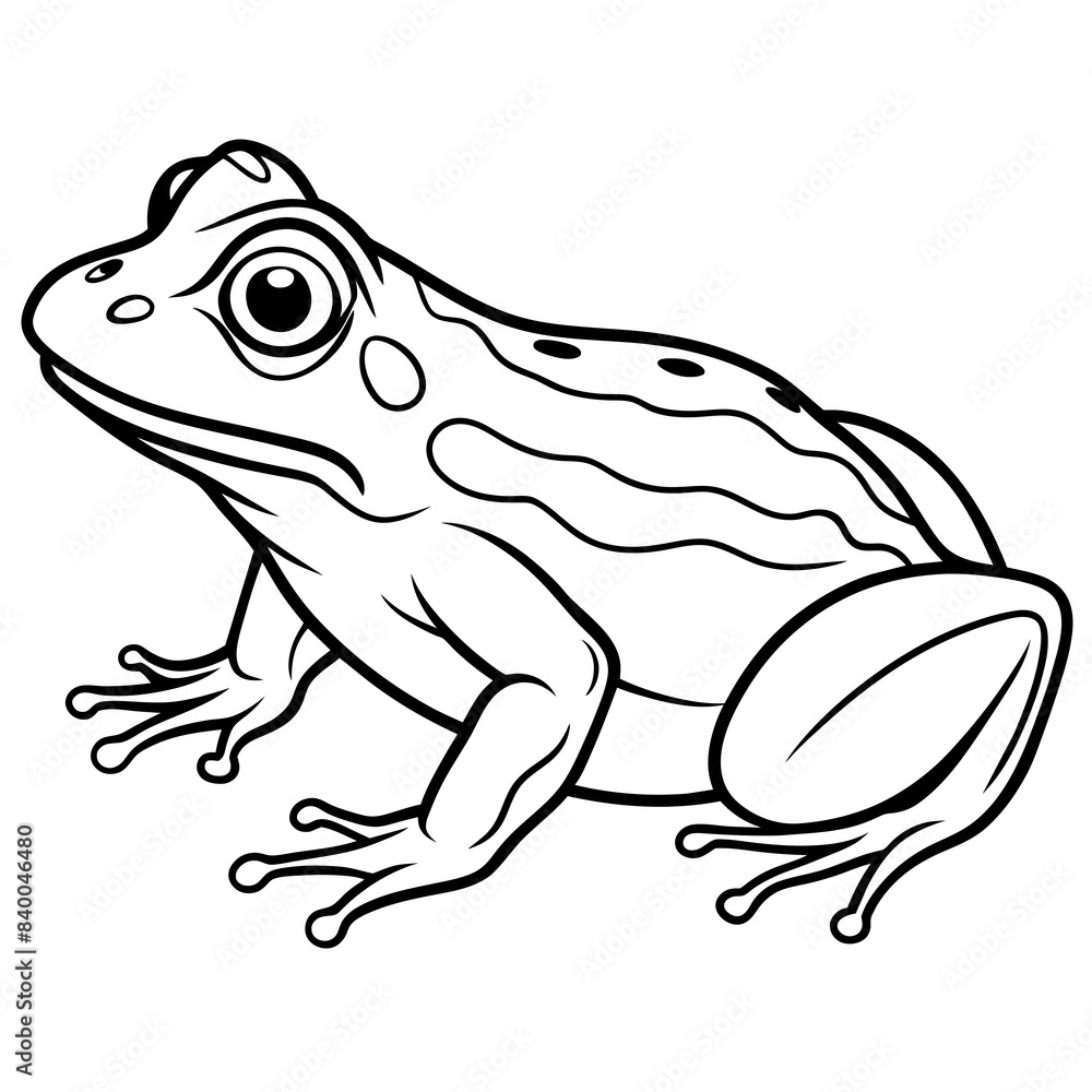 frog line art vector illustration. frog line art vector illustration.