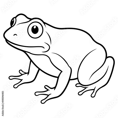 frog line art vector illustration.