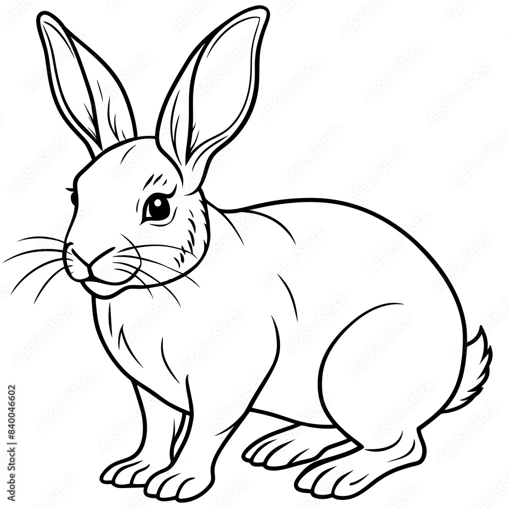rabbit line art vector illustration. rabbit line art vector illustration.
