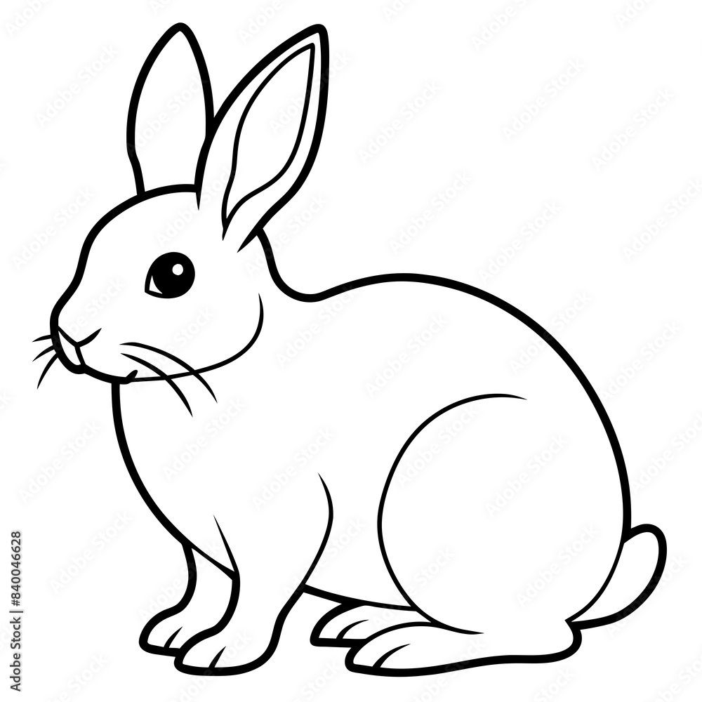 rabbit line art vector illustration. rabbit line art vector illustration.