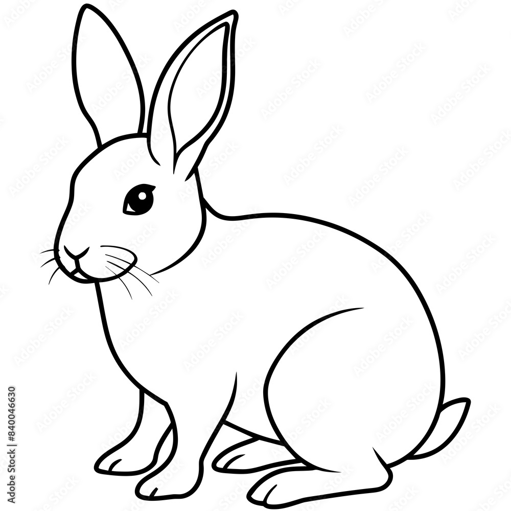 rabbit line art vector illustration. rabbit line art vector illustration.