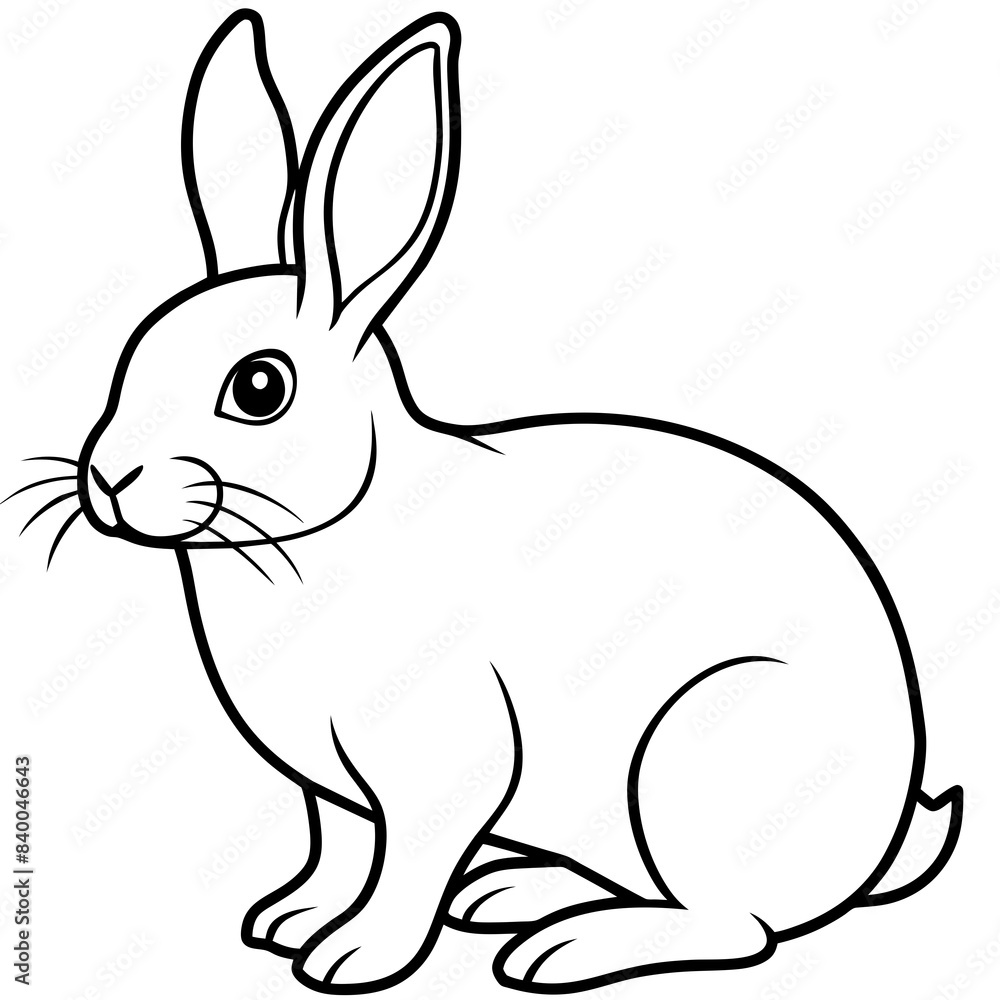 rabbit line art vector illustration. rabbit line art vector illustration.