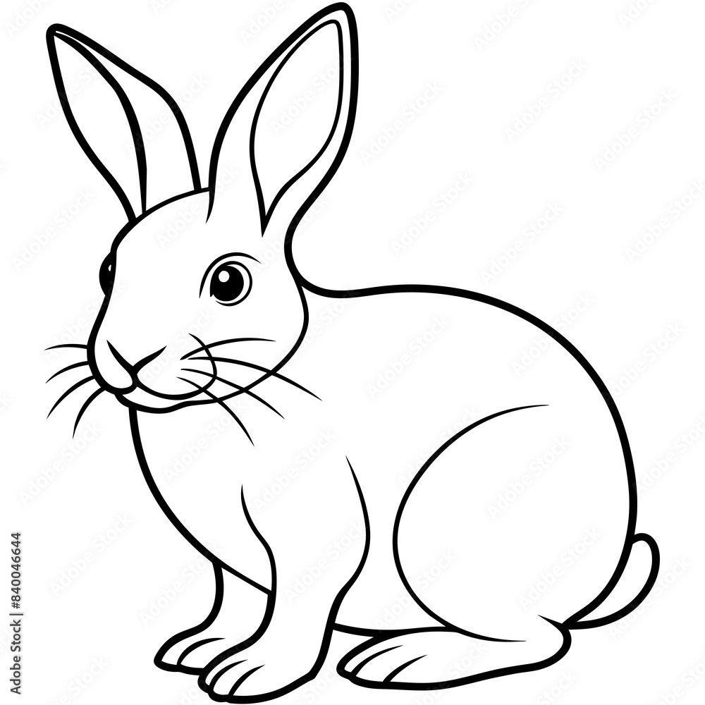 rabbit line art vector illustration. rabbit line art vector illustration.