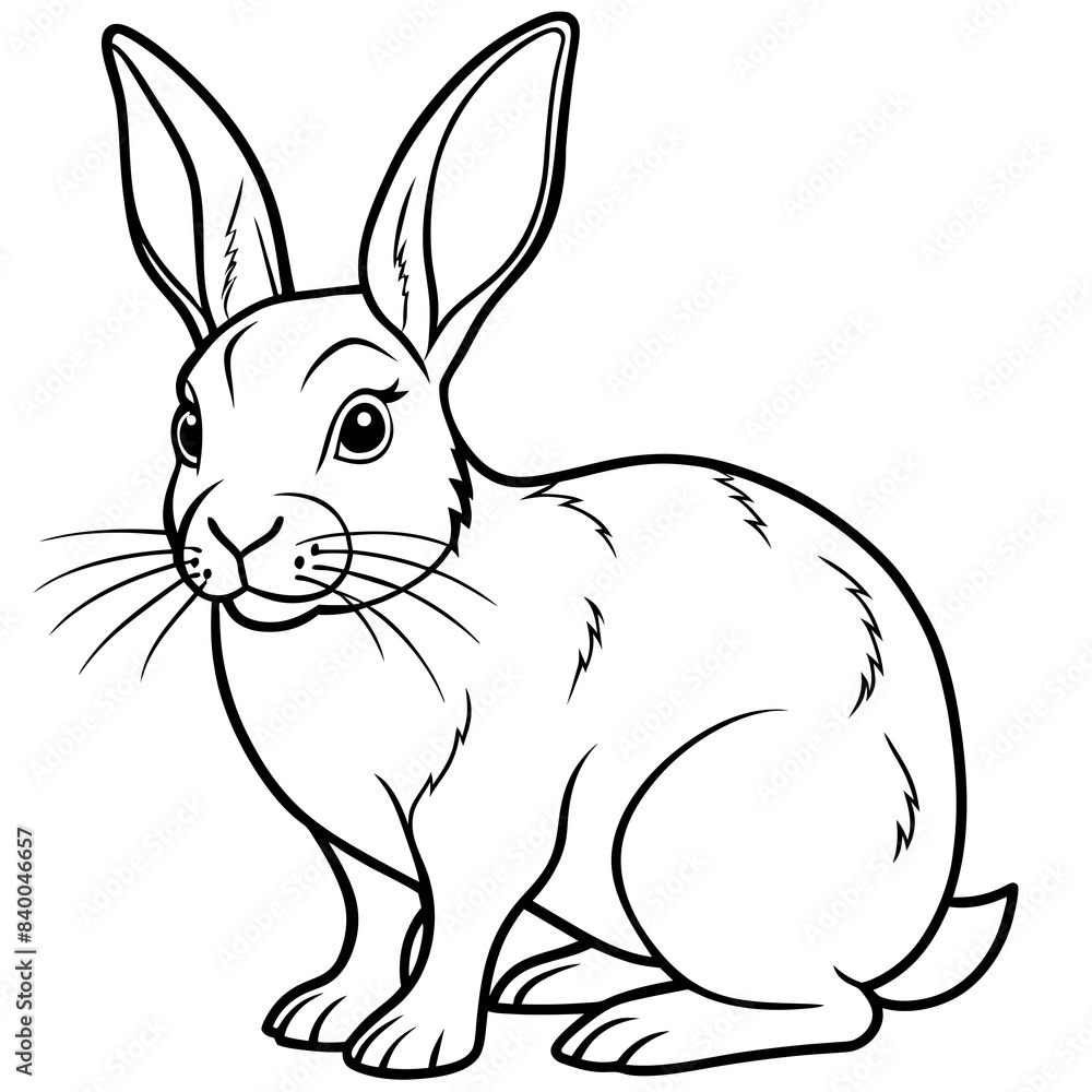 rabbit line art vector illustration. rabbit line art vector illustration.
