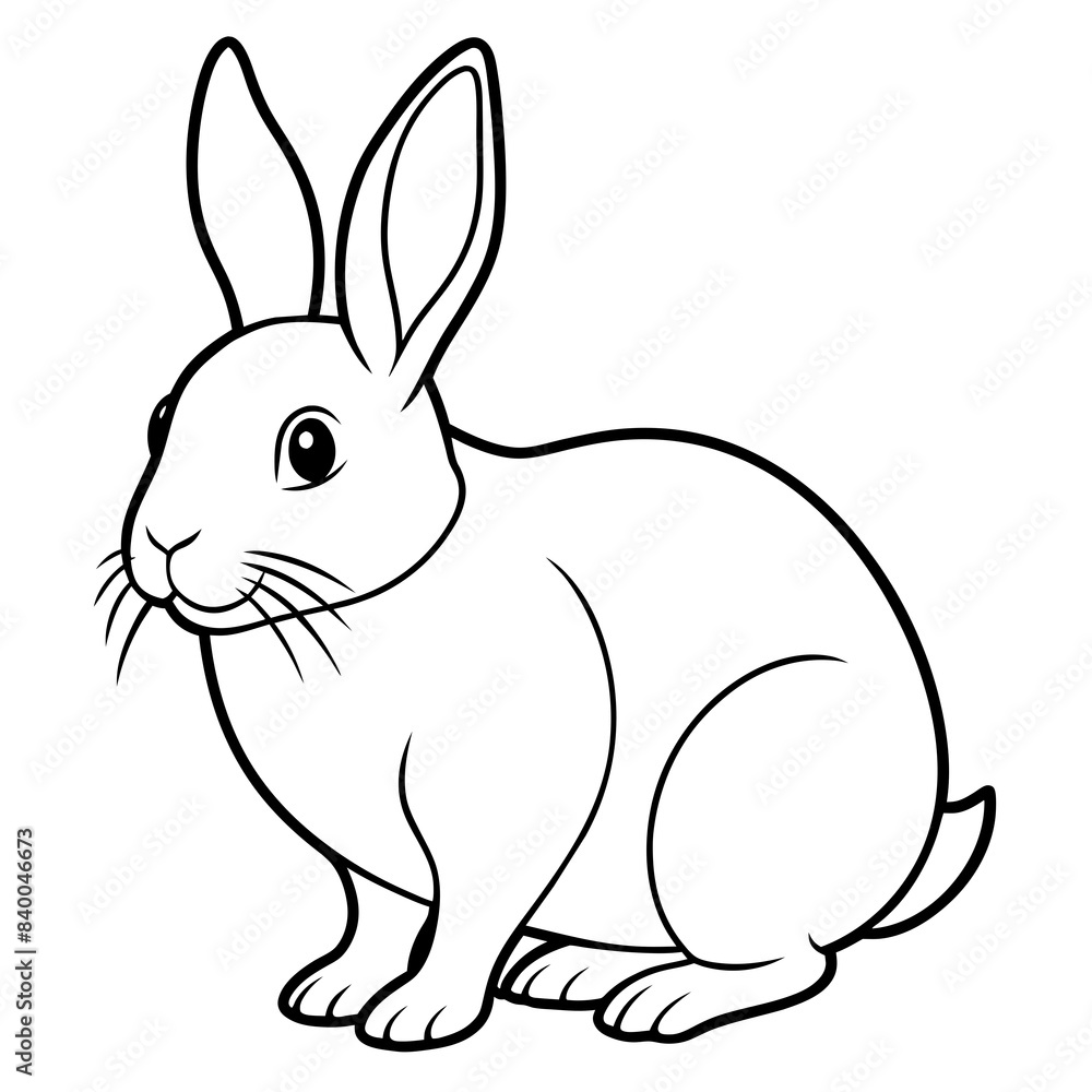 rabbit line art vector illustration. rabbit line art vector illustration.