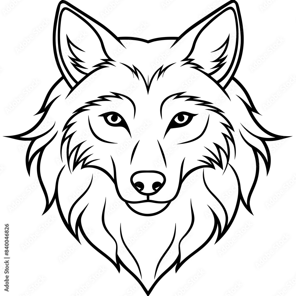 Wolf line art vector illustration. Wolf line art vector illustration.