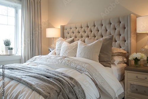 Minimalist Bedroom with Sleek Nightstands, Bedroom with sleek nightstands and neutral colors