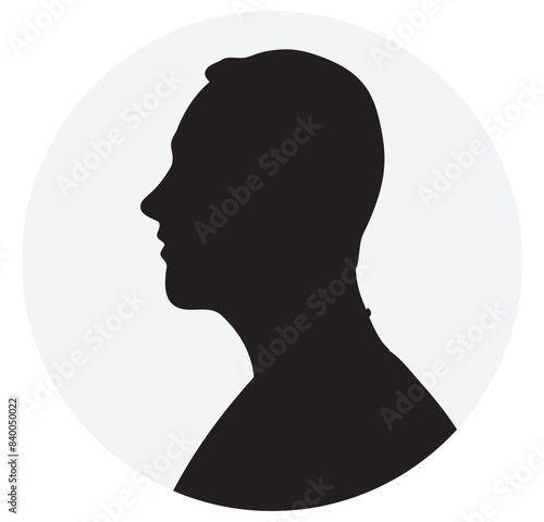 silhouette of a person, male icon button © artist404