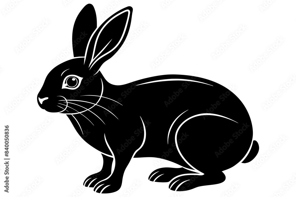 rabbit line art silhouette vector illustration rabbit line art silhouette vector illustration