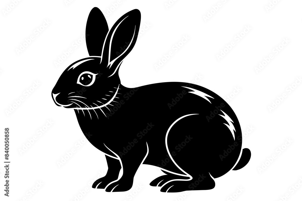 rabbit line art silhouette vector illustration rabbit line art silhouette vector illustration