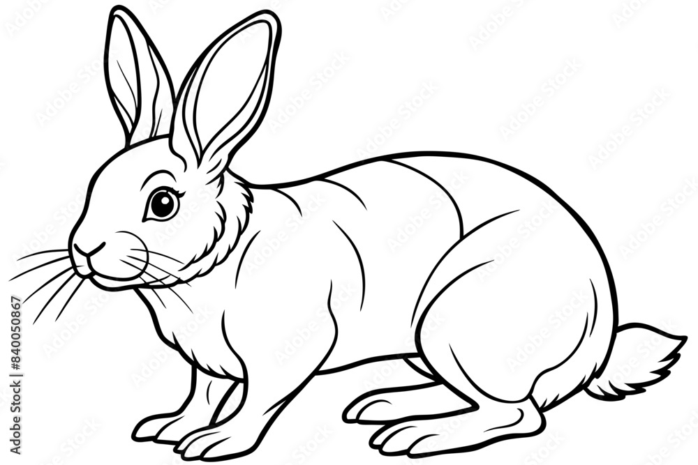 rabbit line art silhouette vector illustration rabbit line art silhouette vector illustration