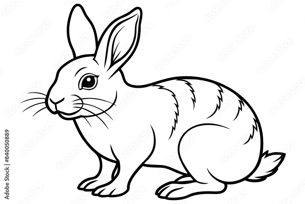 rabbit line art silhouette vector illustration rabbit line art silhouette vector illustration