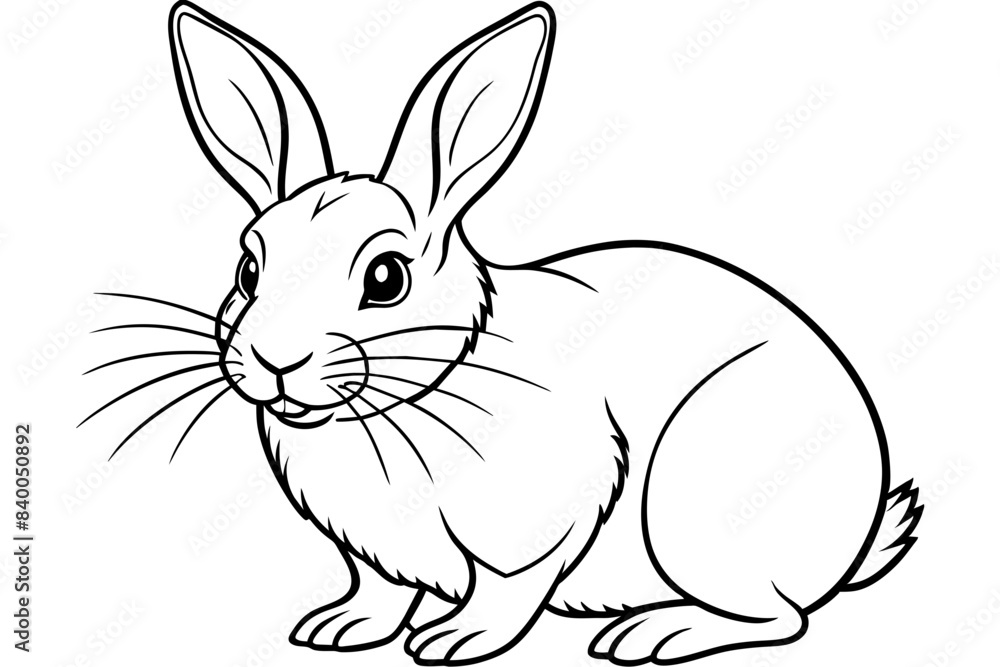 rabbit line art silhouette vector illustration rabbit line art silhouette vector illustration