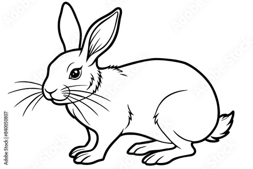 rabbit line art silhouette vector illustration © Shiju Graphics