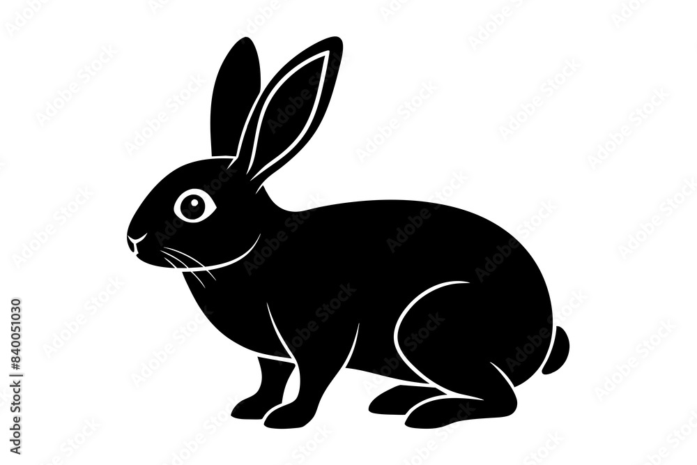rabbit line art silhouette vector illustration rabbit line art silhouette vector illustration