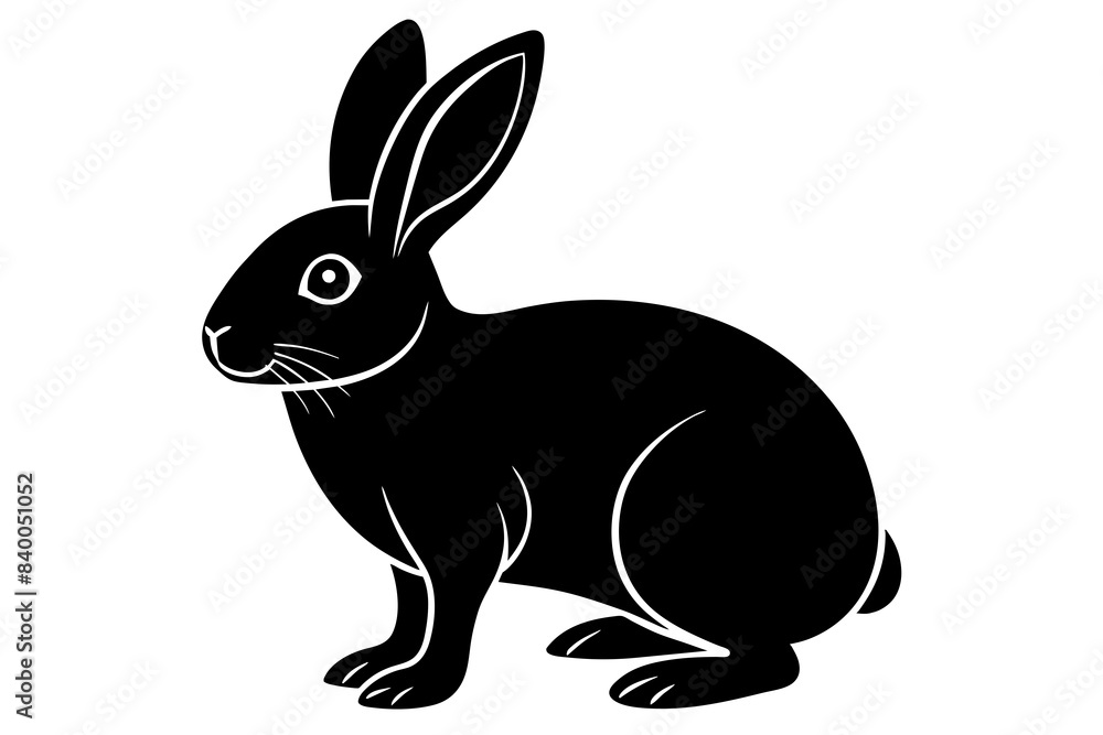 rabbit line art silhouette vector illustration rabbit line art silhouette vector illustration