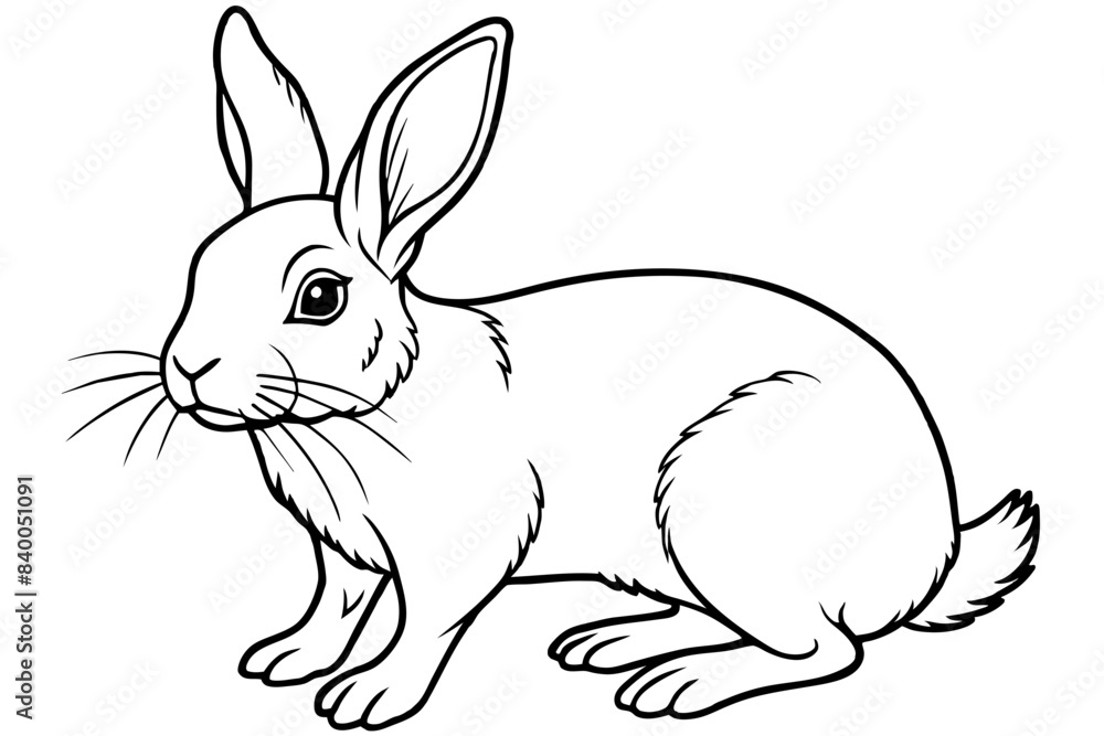 rabbit line art silhouette vector illustration rabbit line art silhouette vector illustration