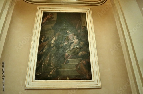 Obraz na płótnie Vasto - Dipinto cinquecentesco Lo Sposalizio Mistico di Santa Caterina di Alessandria nella Chiesa di Santa Maria Maggiore w salonie