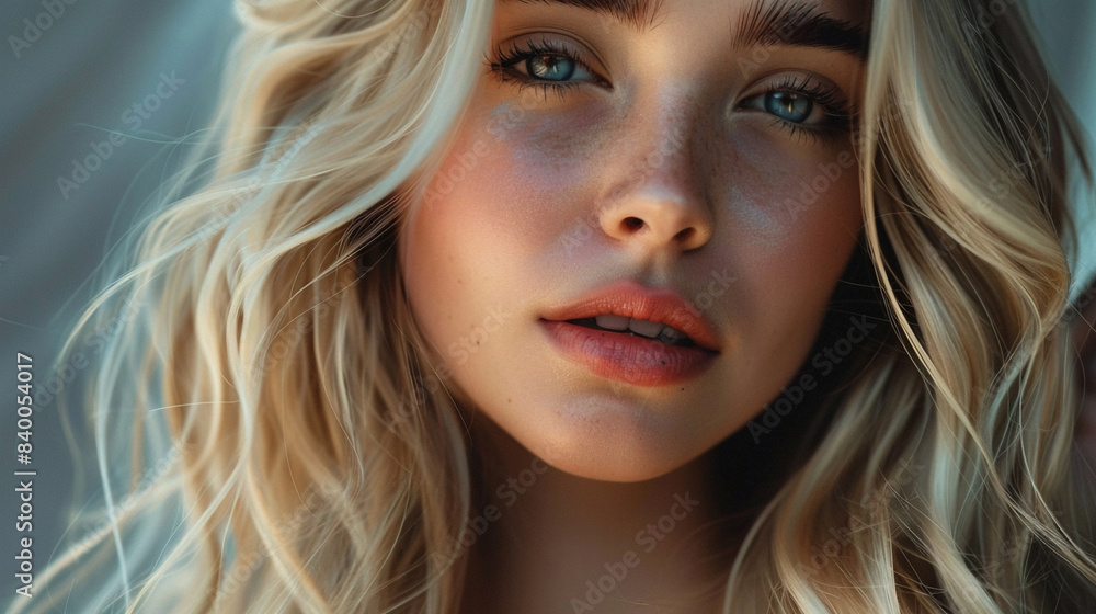 Portrait of Woman Hair Model Blonde Hair Portrait of Woman Hair Model Blonde Hair