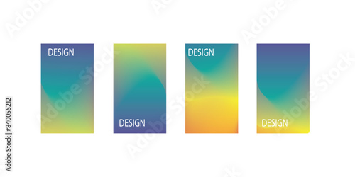 set of abstract background with beautiful gradation color, colorful background for poster flyer banner backdrop.vertical banner.cool fluid background vector illustration