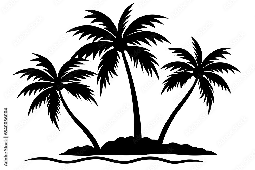 coconut trees silhouette vector illustration coconut trees silhouette vector illustration