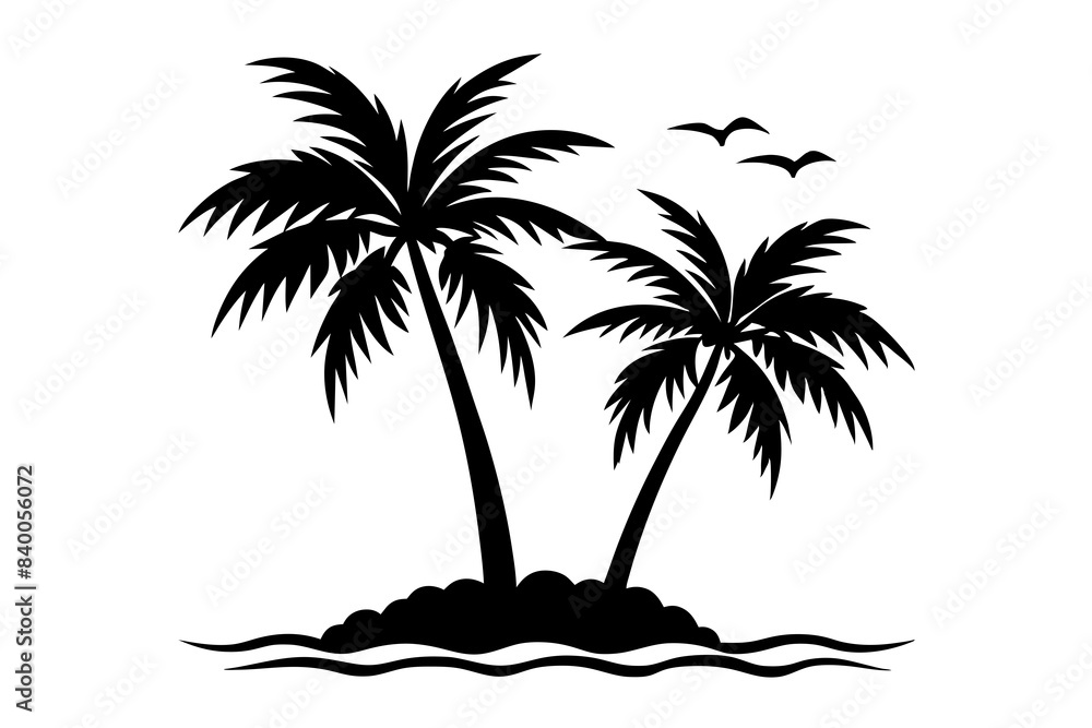 coconut tree silhouette vector illustration coconut tree silhouette vector illustration