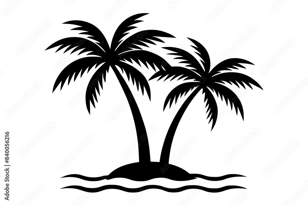 coconut tree silhouette vector illustration coconut tree silhouette vector illustration