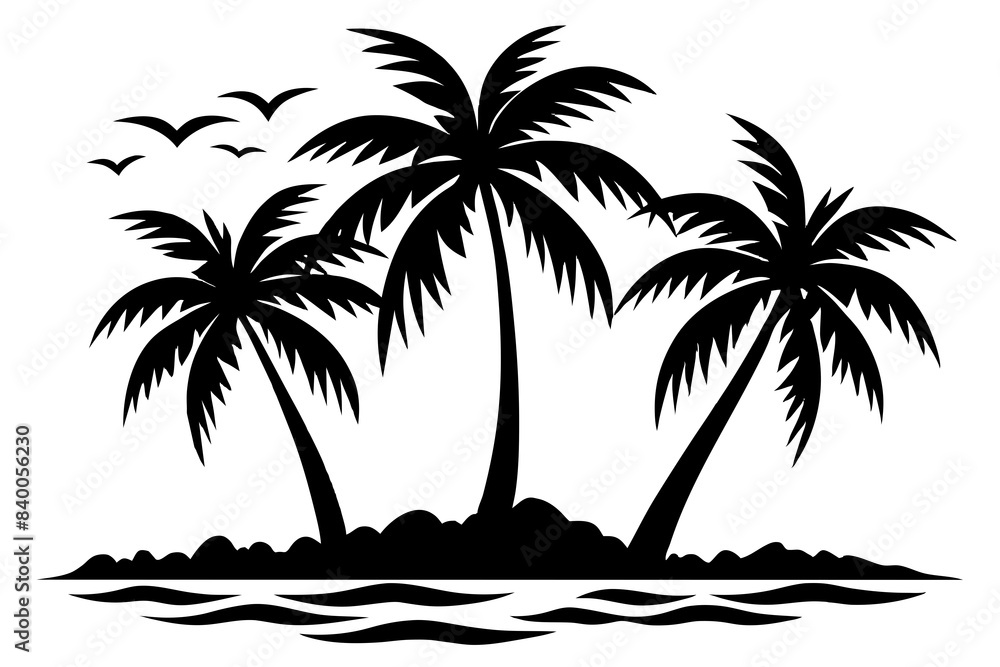 coconut tree silhouette vector illustration coconut tree silhouette vector illustration