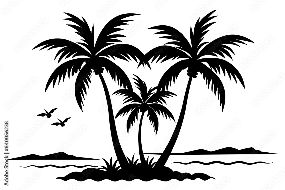 coconut tree silhouette vector illustration coconut tree silhouette vector illustration