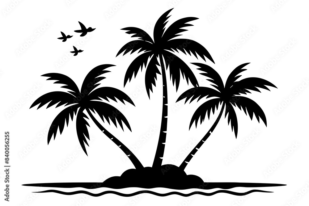 coconut tree silhouette vector illustration coconut tree silhouette vector illustration