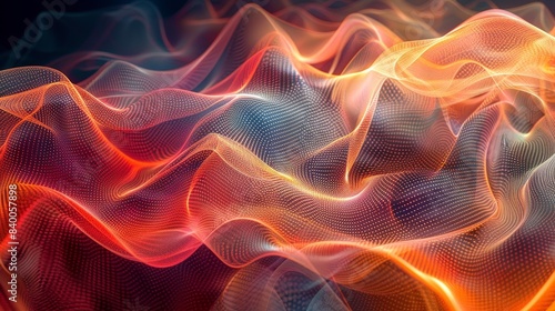 Abstract Digital Waveform Background with Vibrant Colors and Dynamic Flowing Lines, Perfect for Technology, Innovation, and Modern Design Concepts © Sunshine