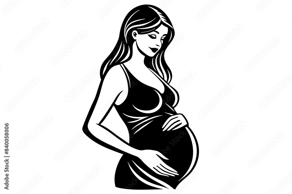 pregnancy silhouette vector illustration pregnancy silhouette vector illustration