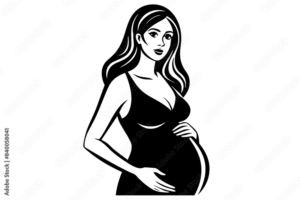 pregnancy silhouette vector illustration pregnancy silhouette vector illustration