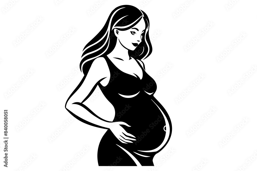 pregnancy silhouette vector illustration pregnancy silhouette vector illustration