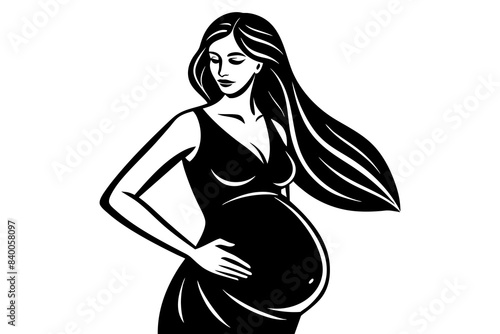  pregnancy silhouette vector illustration