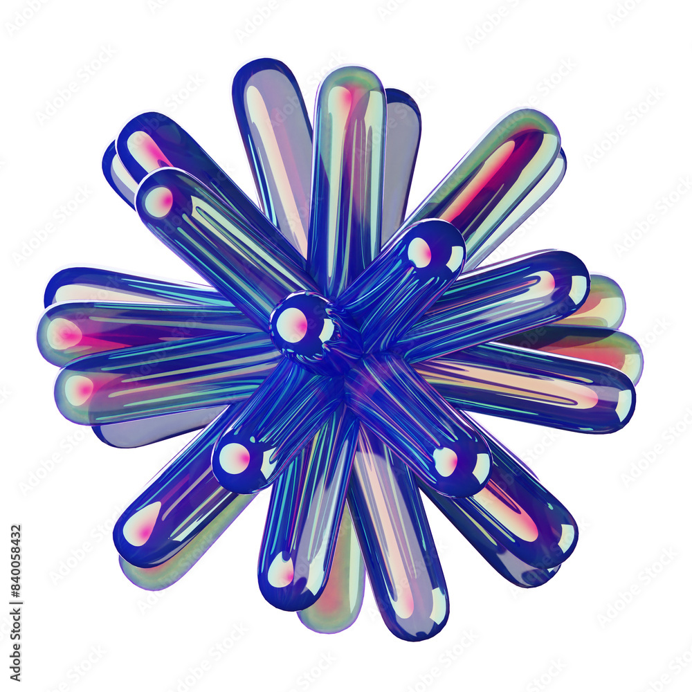 3D Holographic Abstract Bloom Shape 3D Holographic Abstract Bloom Shape