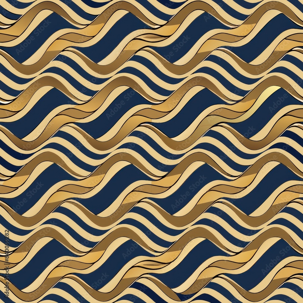 Seamless pattern of diagonal waves with metallic accents, adding a touch of luxury and elegance to your gift wrap, Generative AI Seamless pattern of diagonal waves with metallic accents, adding a touch of luxury and elegance to your gift wrap, Generative AI