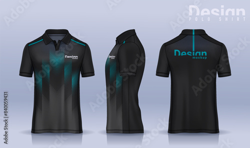 t-shirt polo templates design. uniform front and back view.	