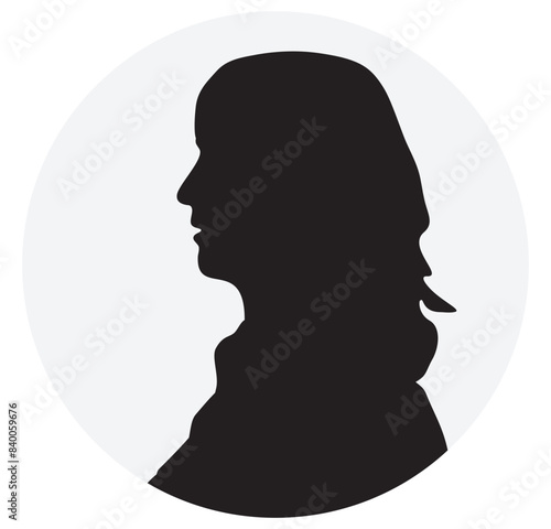 Profile icon. Avatar icons set. Female head silhouettes. 