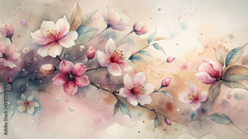Beautiful watercolor flower background