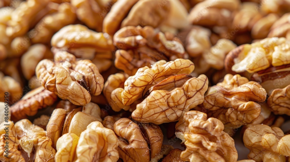 Close-Up of Fresh, Organic Pecan Nuts Texture Close-Up of Fresh, Organic Pecan Nuts Texture