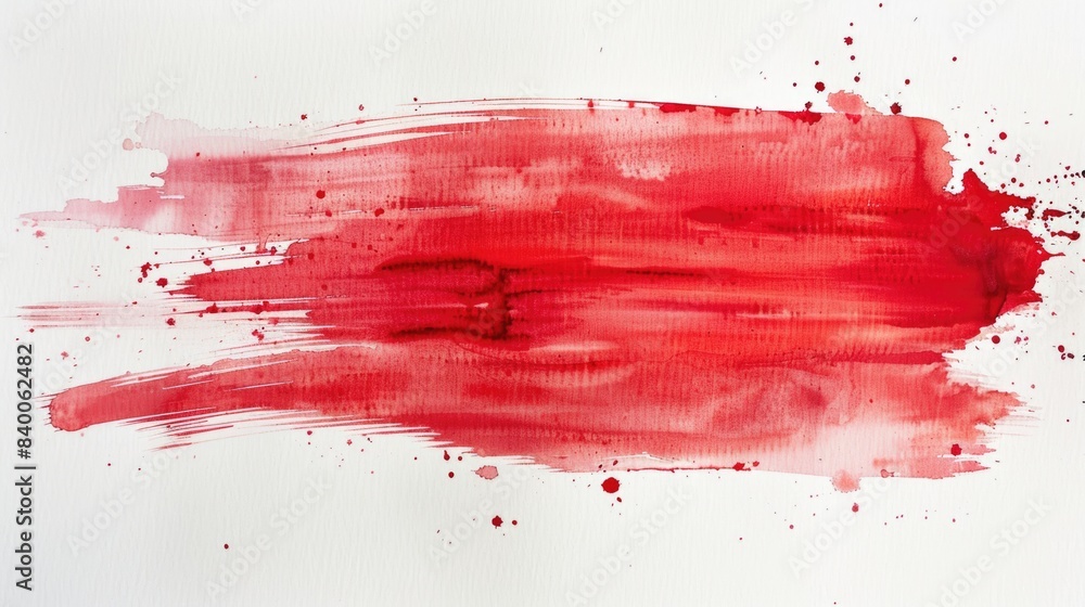 Vibrant Red Brush Stroke on White Canvas Vibrant Red Brush Stroke on White Canvas