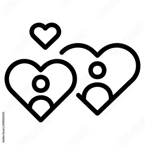 Romance icon symbol sign from modern Movie Genre collection in line style for mobile concept and web apps design. Entertainment and cinema related vector line icon.