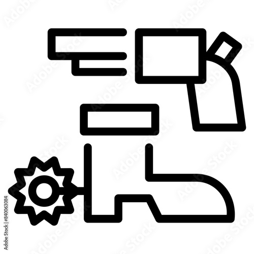 Cowboy western icon symbol sign from modern Movie Genre collection in line style for mobile concept and web apps design. Entertainment and cinema related vector line icon.