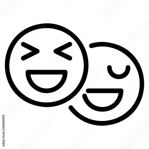 Comedy icon symbol sign from modern Movie Genre collection in line style for mobile concept and web apps design. Entertainment and cinema related vector line icon.