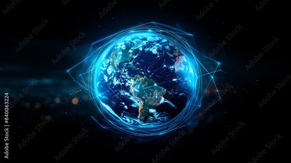 Global background with circles and lines, futuristic technology theme background. Concept of internet, social media, logistics, generative AI. Global background with circles and lines, futuristic technology theme background. Concept of internet, social media, logistics, generative AI.