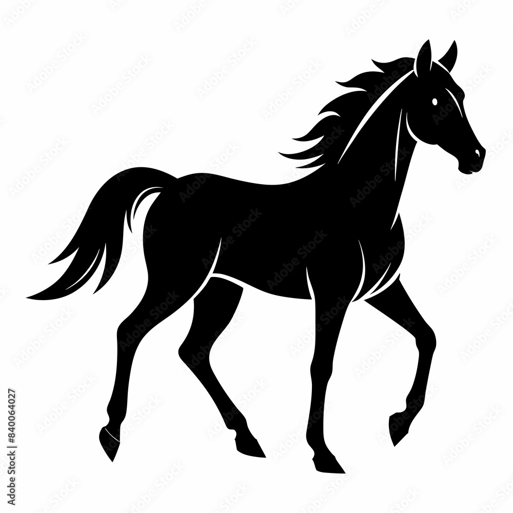 Silhouette of a horse on white vector illustration Silhouette of a horse on white vector illustration
