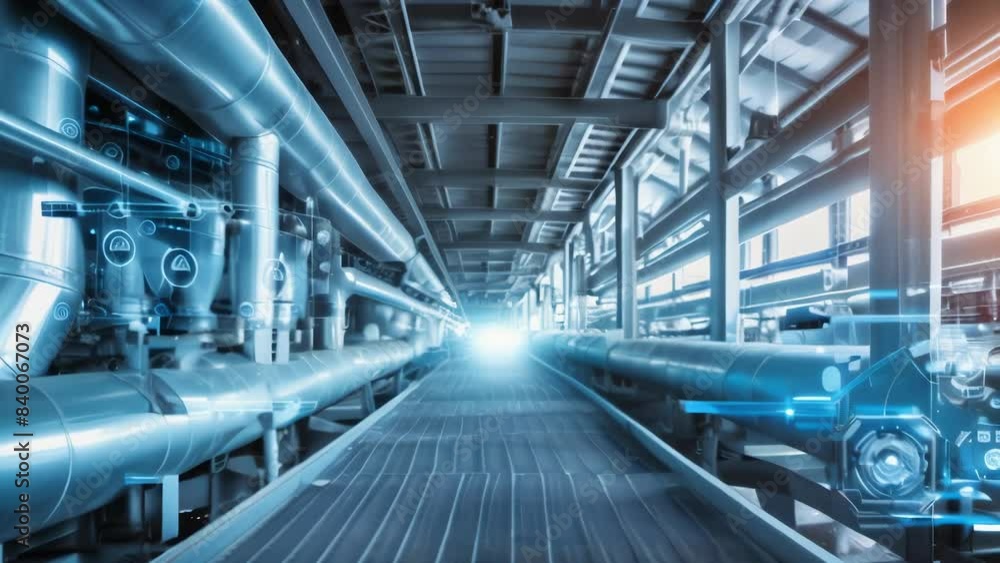 Modern industrial facility with advanced digital interfaces and interconnected machinery. Futuristic technology, automation, efficiency. Cool tones, sleek design. Innovation and progress.
Modern industrial facility with advanced digital interfaces and interconnected machinery. Futuristic technology, automation, efficiency. Cool tones, sleek design. Innovation and progress.