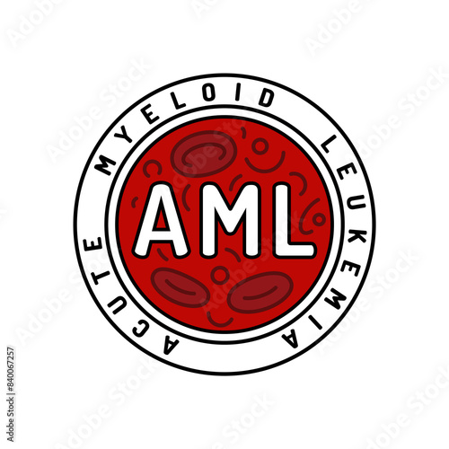 Acute myeloid leukemia logotype. Blood cancer symbol.